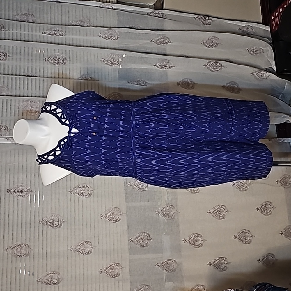 GAP Blue Ikat Print Dress Woman's Size XL